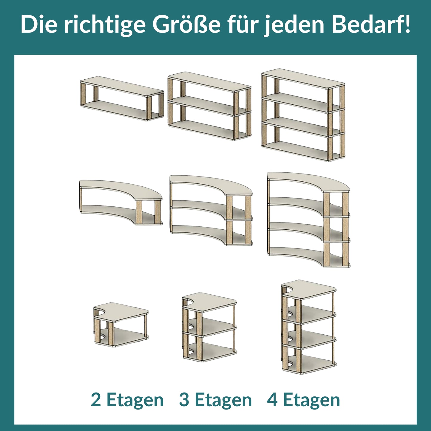 Modulares Bogenregal für Kinder | 'MODURA' Kollektion