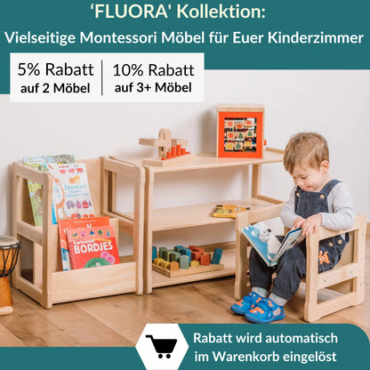 Wandelbares Kinderbücherregal - Mini | 'FLUORA' Kollektion